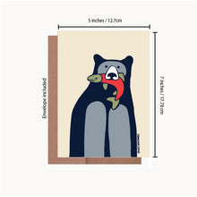 Load image into Gallery viewer, Black bear red fish 2024 - Card