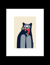 Load image into Gallery viewer, Black bear red fish ~ Ready to frame
