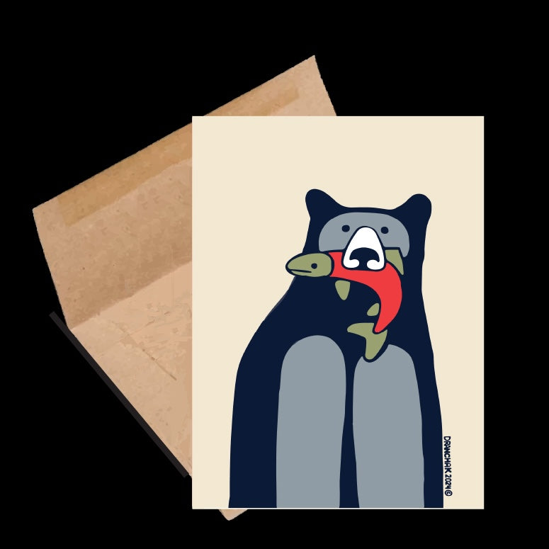 Black bear red fish 2024 - Card