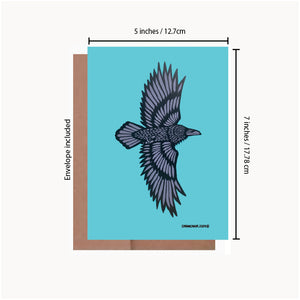 Raven in Flight - Card