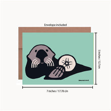 Load image into Gallery viewer, Sea otter sand dollar ~ Card
