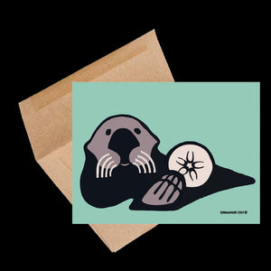 Sea otter sand dollar ~ Card