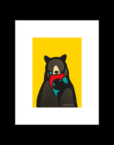 Black bear red fish ~ Ready to frame