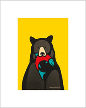 Load image into Gallery viewer, Black bear red fish ~ Ready to frame
