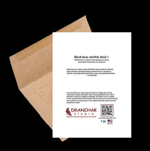 Load image into Gallery viewer, Black bear red fish ~ Card
